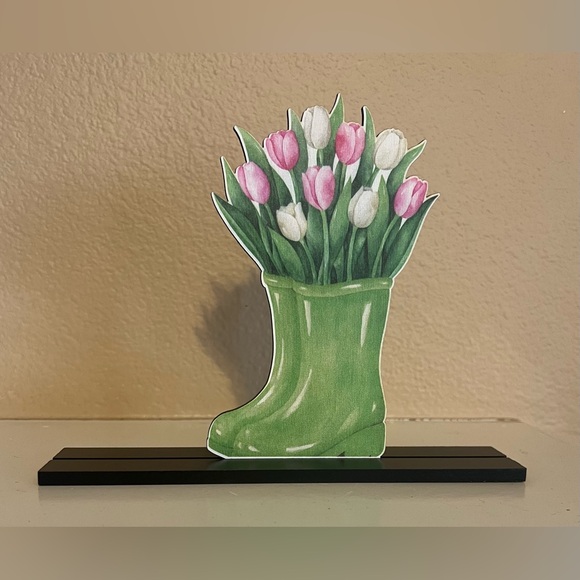 Wood Hello Spring Tabletop Decor - Picture 8 of 11